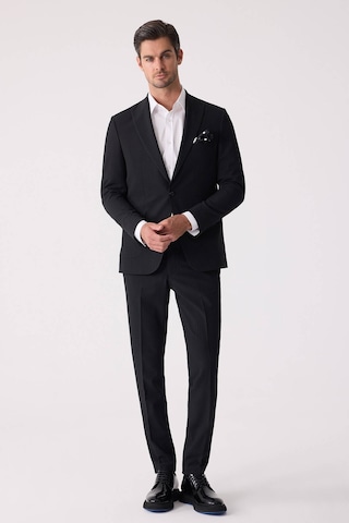 Erkek Siyah Slim Fit Torba Cep Çizgili Jogger Pantolonlu Sivri Ya
