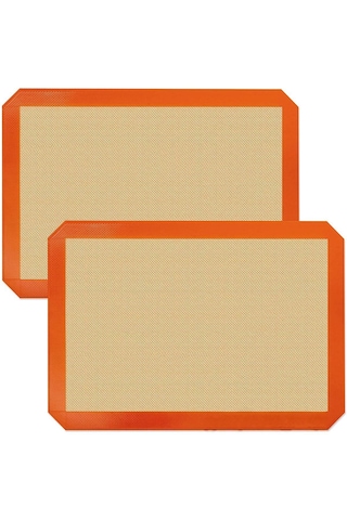 2 Adet Kendinden Yağlı Silikon Pişirme Ve Hamur Açma Matı 30x40cm Turuncu