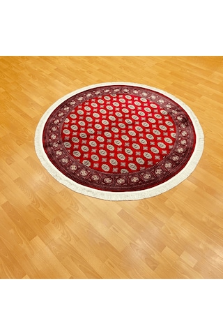 Buhara 160 X 160 Yuvarlak İpek Halı Kırmızı