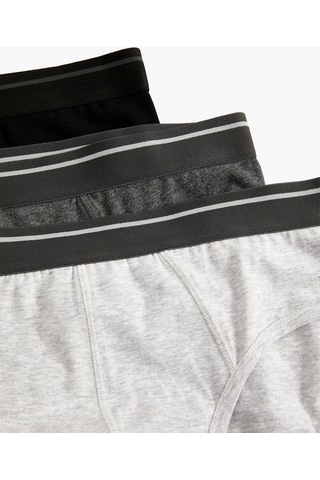 Koton 3'Lü Slip Boxer Seti Çok Renkli Gri Melanj 4Slm90063Mk Gri Melanj