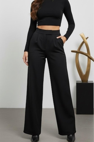 Fit Women Kadın Likralı Cırt Kapamalı Palazzo Pantolon 4433 Siyah