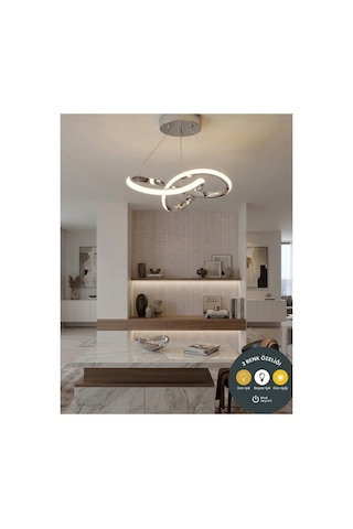 Snowflake Sarkıt Krom Modern Led Avize 3 Renk Salon, Mutfak, Çocuk Odası Ve Antre İçin