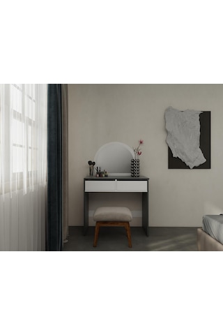 Huzur Makyaj Masası Koyugri Renk Gri