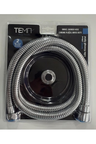 Tema Banyo Duş Hortumu 180cm Lüx Kromajli örgülü Spi̇ral 54102