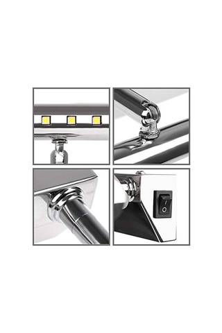 Homyl Modern Banyo Duvar Lambası Armatür 55cm-7w-sıcak-beyaz-2 Gümüş