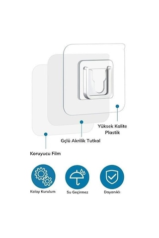 Büro Ev Ofis Düzeni İçin 10 Çift Şeffaf Çift Taraf Yapışır Geçmeli Sabitler Klipsi Diğer