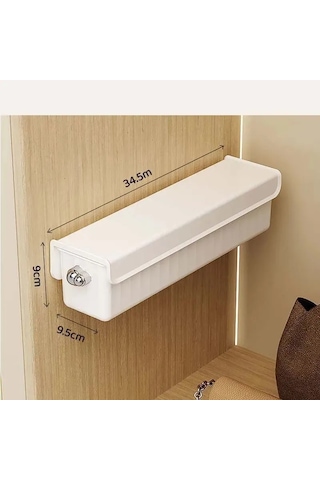 Hangfox 6 Bölmeli Dayanıklı Plastik Organizatör, 34.5x9.5x9 Cm, Taşınabilir Kollü Kapaklı, Ev/ofis/seyahat İçin Eşya Düzenleyici Beyaz