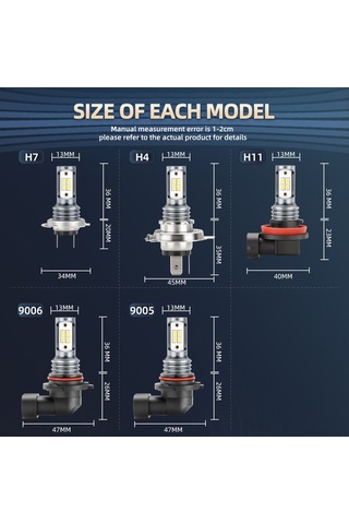Xindoker V1 Araba Led Sis Farı 16w 1000lm 6000k Beyaz Ip68 Su Geçirmez 9005/hb3/h10 Soketli 2'li Set