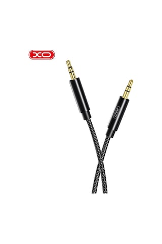 R211c 3.5 Mm Jack Aux To Aux İp Örgülü Hasır Gold Uç Ses Aktarım Kablosu Siyah