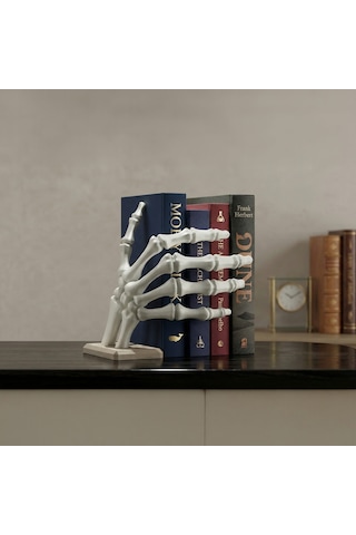 Fibrika Store-skeleton Hand Dekoratif Kitap Tutucu - Modern Kitap Desteği