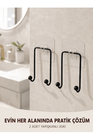 Shnstore 2'li Yapışkanlı Duvar Askısı Mutfak Banyo Ve Ev İçin Askılık Shntknd0720 Çok Renkli