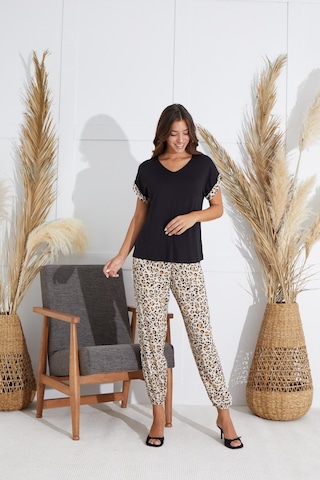 Sevim Kadın Kısa Kol Siyah Pijama Takım C8t1n6o51 001