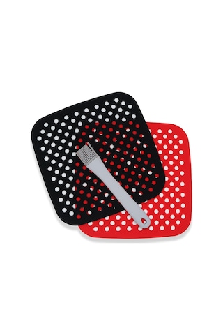 Buffer Silikon Fırın & Airfryer Kare Pişirme Matı 21.5 Cm Siyah