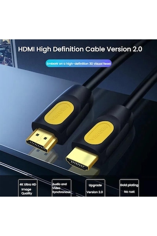 Sones Veggieg Hhı Hdmı 2.0 Hd Kablo 4k 60hz Televizyon Bilgisayar Monitörü Projektör Video Bağlantı Kablosu, Uzunluk: 3m