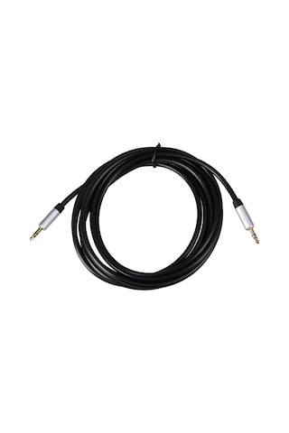 Mufunye 3.5mm Altın Kaplama Aux Kablosu, Oto/notebook/ Telefon Uyumlu, Ses Aktarımı, 3 Metre Siyah, Pvc Kablo