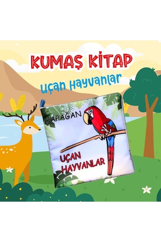 Tox Uçan Hayvanlar Kumaş Sessiz Kitap T053 - Bez Kitap , Eğitici Oyuncak , Yumuşak Ve Hışırtılı