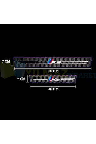 Bmw M Logo X6 Arma Karbon Kapı Eşiği Koruma Oto Sticker 4 Parça