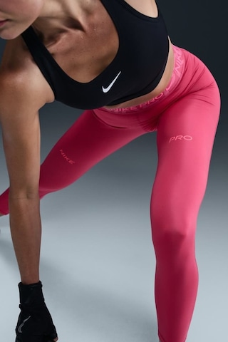 Nike Pro Mid Rise 7/8 Graphic Leggings Kadın Toparlayıcı Spor Tayt Pembe Pembe