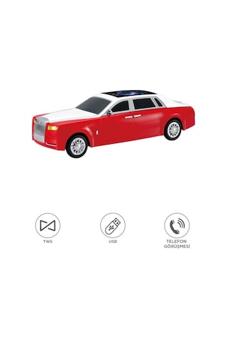 Bluetooth Hoparlör Rolls-royce Görünümlü Araba Led Ekranlı 15w Tws Fm Usb Speaker D82