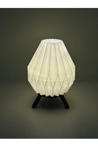 Damla Tasarım 3d Baskı Dekoratif Masa Lambası Pilli Mum Işıklı Gece Lambası Beyaz