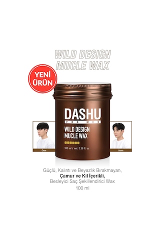 Güçlü, Kalıntı Bırakmayan, Çamur Ve Killi, Besleyici Dashu For Men Premium Wild Design Mucle Wax