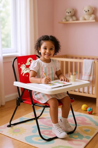 Exent 2-6 Yaş Rainbow Lüx Çocuk Piknik Sandalyesi-mini Kamp Sandalyesi-kırmızı Çok Renkli