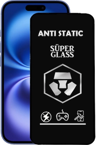 Pp Apple Uyumlu iPhone 16 Anti Static Toz Tutmaz Çerçeveli Ekran Koruyucu