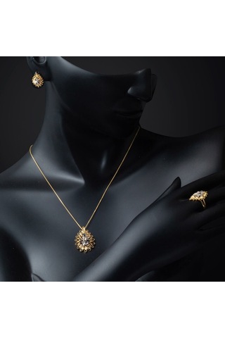 Bilezikci Yaşam Çiçeği 14 Ayar Altın Spor Set Stlbs14k30084