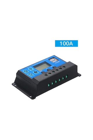 Besthome1 100a 12v/24v Solar Kontrolör, Akıllı Akü Şarj, 5v 2.5a Usb, Otomatik, Mavi