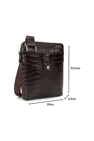 Kangaroo Kıngdom Hakiki Deri Kroko Siyah Unisex Postacı Çanta Kangaroo K. 4544-Cs Siyah