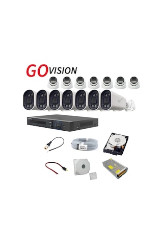 14'lü 5mp Ahd Kamera Seti Full Color, 360mm Lensli, Gece Görüşlü Güvenlik Sistemi 869794-135190