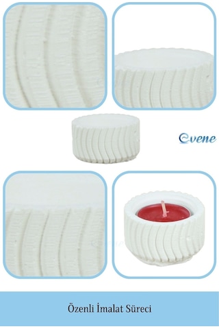 Mumluk Şamdan Tealight Mum Uyumlu Tekerlek Model - Beyaz