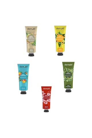 Dermokil Avokado + Kenevir Tohumu + Kiraz + Mango + Zeytinyağlı Yağlı El Ve Vücut Kremi 5 x 30 ML