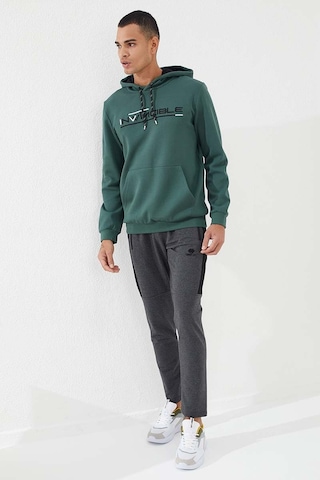 Tommy Life Yeşil Kanguru Cep Standart Kalıp Kapüşonlu Erkek Sweatshirt - 87883 Yeşil