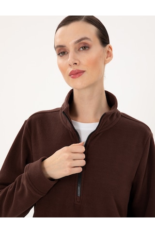 Pierre Cardin Kadın Kahverengi Sweatshirt 50300846-vr029 Kahverengi