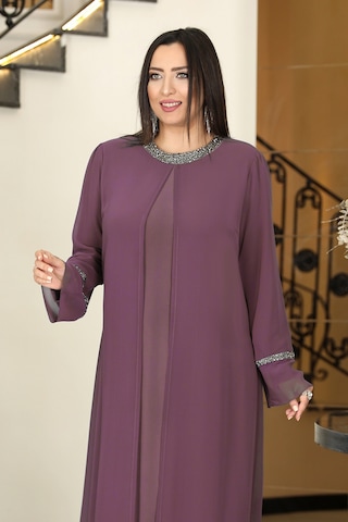 Raika Moda Sultan Büyük Beden Tesettür Abiye Lavanta