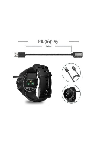 Manyetik Usb Şarj Kablosu 100 Cm Suunto 9 D5 Spartan Ultra Hr Sport Wrist Hr Eon Core İle Uyumlu