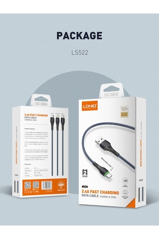 Ldnıo LS522 Usb To Type-c Şarj Kablosu