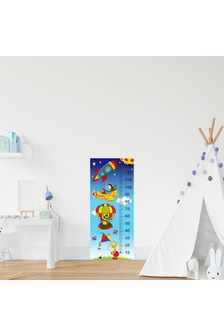 Çocuk Odası Bebek Odası Boy Ölçer Boy Cetveli Sticker Gökyüzü