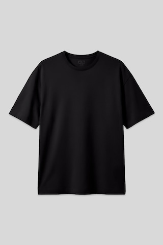 Air Jones Tommy Life Siyah Pamuklu Kalın Yumuşak Dokulu Oversize Fit Basic Erkek T-shirt - 88377 Siyah