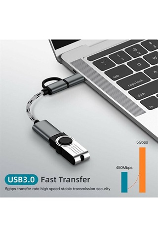 Tüm Cihazlar Akıllı Telefon Tablet Çoklayıcı 3'ü 1 Arada Otg Adaptör Usb 3.0+type-c + Micro Usb Hub