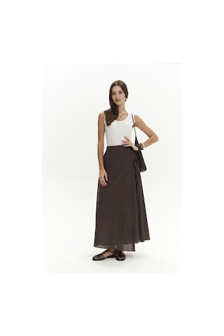 Mai Collection Mai Studios Co. Aida İp Detay Pileli Kahve Etek Kahve