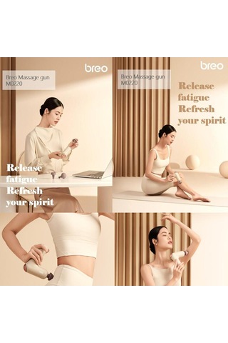 Breo Massage Gun M0220 - Isı Terapili, Fırçasız Motorlu Ve Taşına Gri