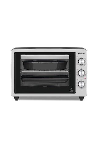 Simfer 3426 İnox Gri 34 LT Statik Mini / Midi Fırın - 4 Fonksiyon, Programlanabilir Pişirme & Isı Kontrol
