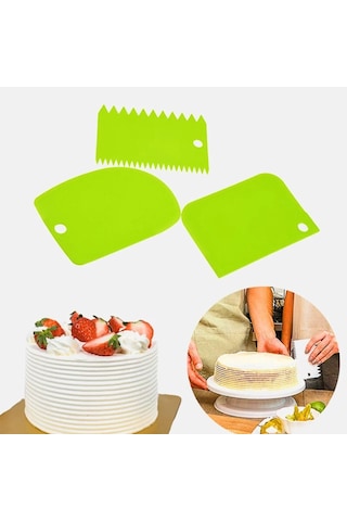 Pasta Hamur Şekillendirici Spatula Kesici Kazıyıcı Dekoratör Set 5468 Çok Renkli
