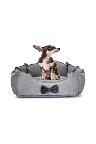 Mavi Vitrin Fiyonklu Sevimli Tasarım Kedi Köpek Yatağı 40 x 40 CM