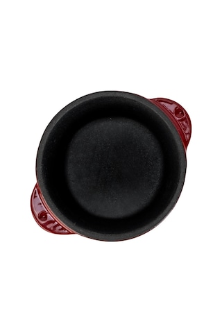 Lava Döküm Yuvarlak Sufle / Sos Kabı. Çap Ø 8cm. Bordo