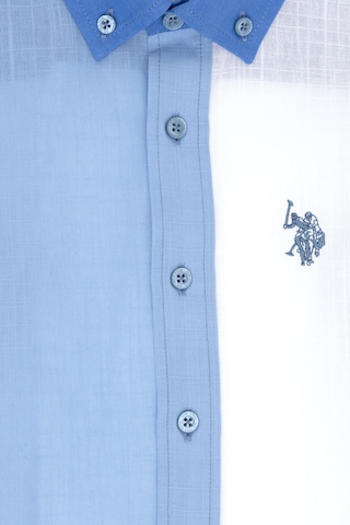 U.s. Polo Assn. Erkek Çocuk Mavi Gömlek Desenli 50306578-vr036 Mavi