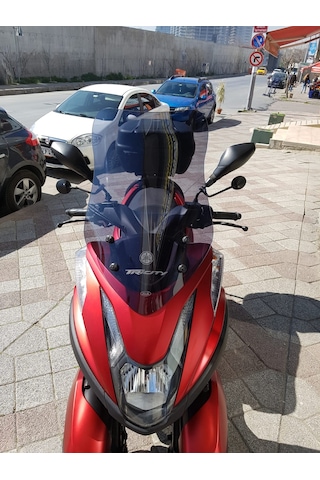Yamaha Tricity Uzun Ön Cam Zeus Koyu Füme 64cm 4mm