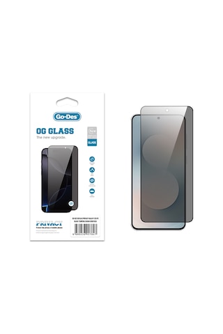 Galaxy S25 Fe Uyumlu Go Des Og Glass Privacy Hayalet Antistatik Temperli Cam Ekran Koruyucu Siyah